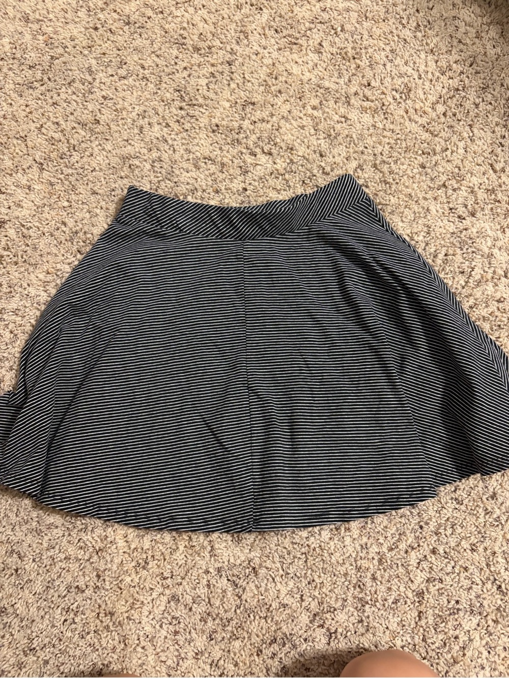 SO Black and White Striped Skater Skirt